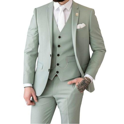 Mens Grey Formal 3Pcs Suits