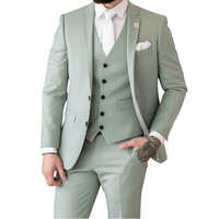 Mens Grey Formal 3pcs Suits - Design: Premium