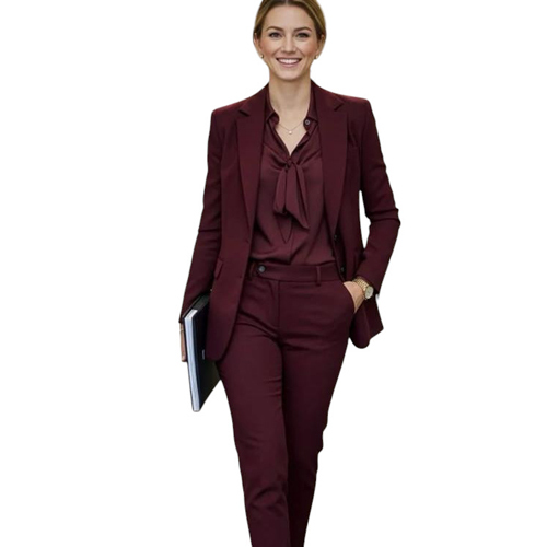 Ladies Maroon Formal Suit