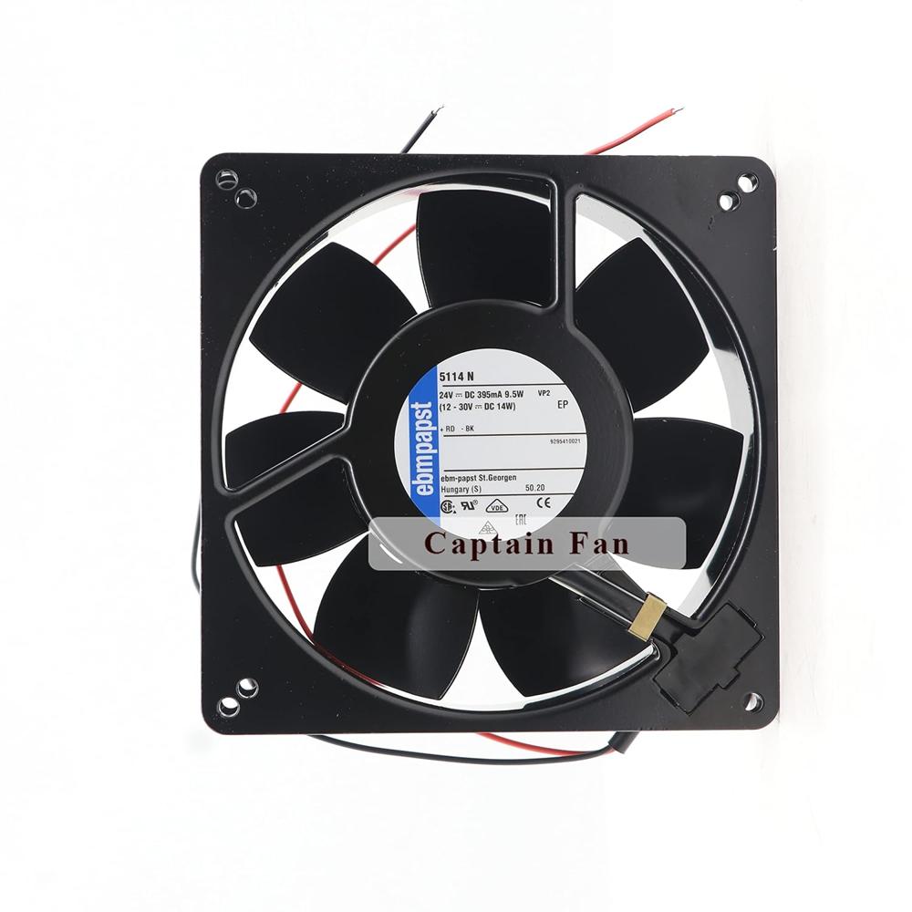 5114N Ebm Papst Fan 24V Fan 9.5W 395mA 135x135x38MM 2-Wire Axial Fan for Inverter