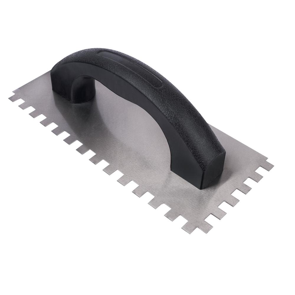 FACILE Notched Trowel 8 mm, Black Handle, Stainless Steel, Heavy Duty