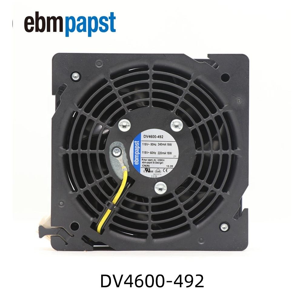 ebmpapst DV4600-492 120x120x38mm 12038 12cm 115VAC 19W 0.24A 120mm Ball Bearing Rittal Cabinet Axial Cooling Fan