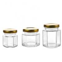Glass Hexagonal Jar - Size: Different Size