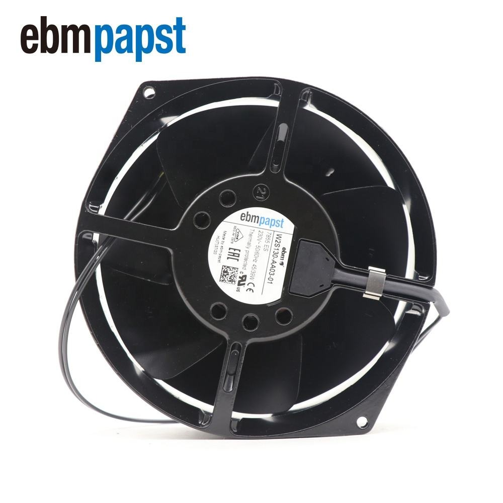 Ebm W2s130-aa03-71 W2s130-aa03-01 W2s130-bm03-01 W2e143-ab09-01 230v Ac Ups Cabinet Precision Air Conditioner Axial Cooling Fan - Color: Black