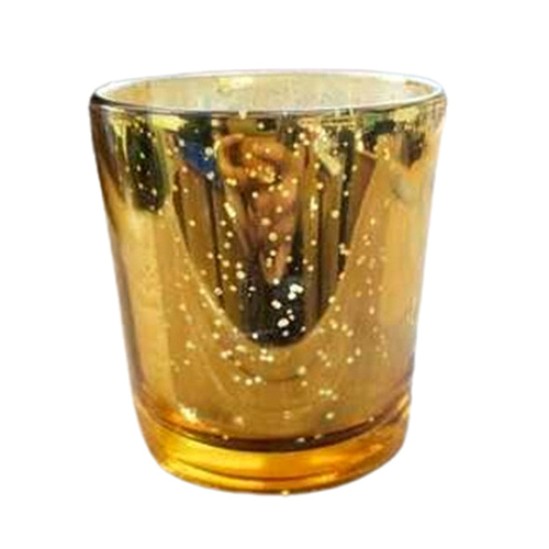 glass votive antique gold coated
