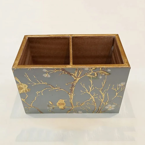 Wooden 2 Compound Tissue Box - Features: Durable
