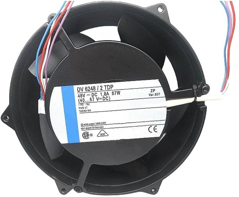 EBM DV6248/2TDP Axial Fan 48V-1.8W 87W DC Air Cooling Fan 172*51mm 4Wire Cooler  (Black, Metal)