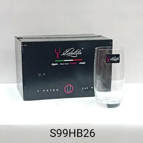 Designer Water Glass - Capacity: 250 Milliliter (Ml)