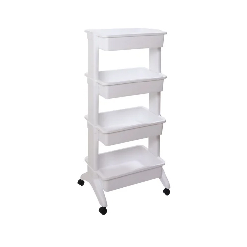 River Plast Porter 4 Tier Plastic Fruits And Vegetable Rack - Color: White