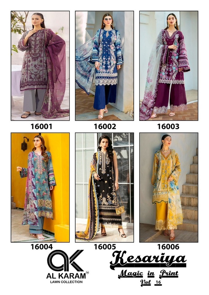 Alkaram Kesariya Vol-16  Karachi Dress Material