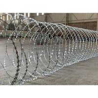 Concertina Razor Blade Wire Fencing - Color: Silver