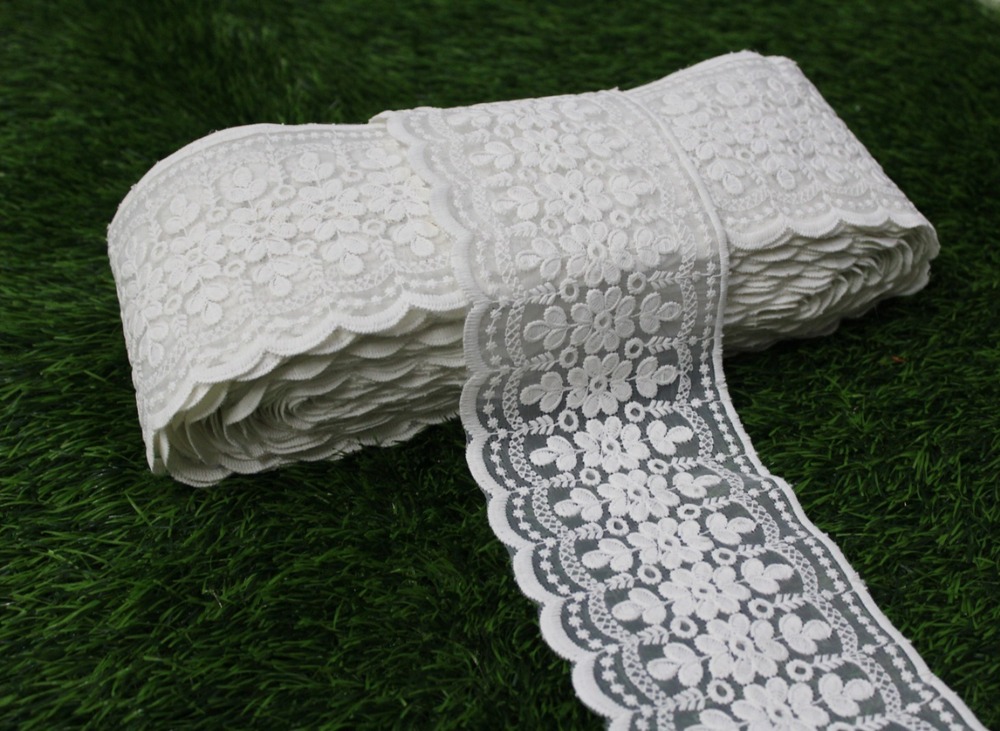 White Organza  Flower Lace