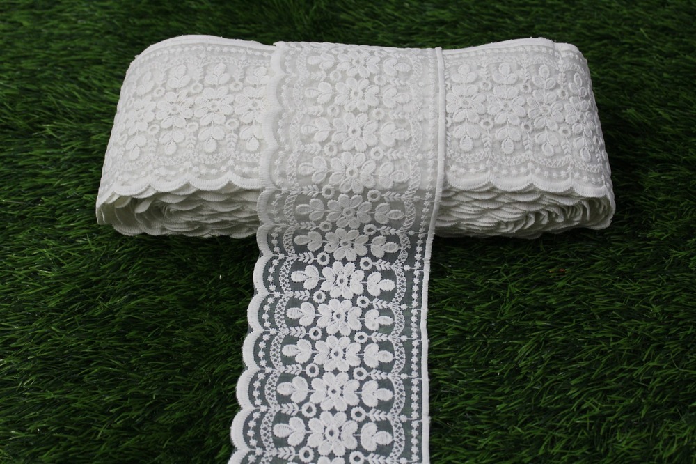 White Organza  Flower Lace