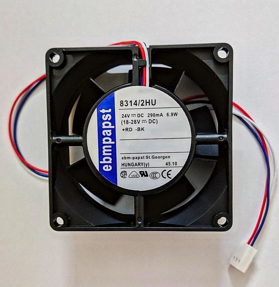 Black 8314/2HU EBM-PAPST Cooling Fan, Size: 80mm L X 80mm H, 24 Vdc