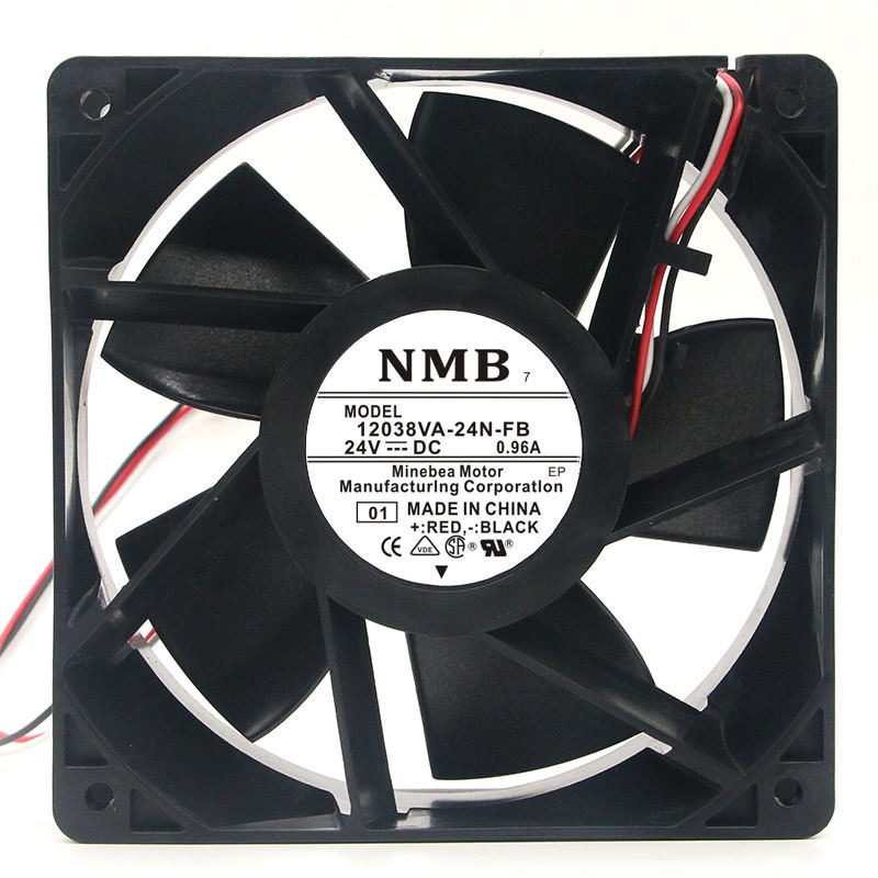 Nmb 12038Va-24N-Dc24V 0.96A 120*120*38Mm 12038 12Cm Brand-New Original Frequency Converter Axial-Flow Cooling Fan - Color: Black