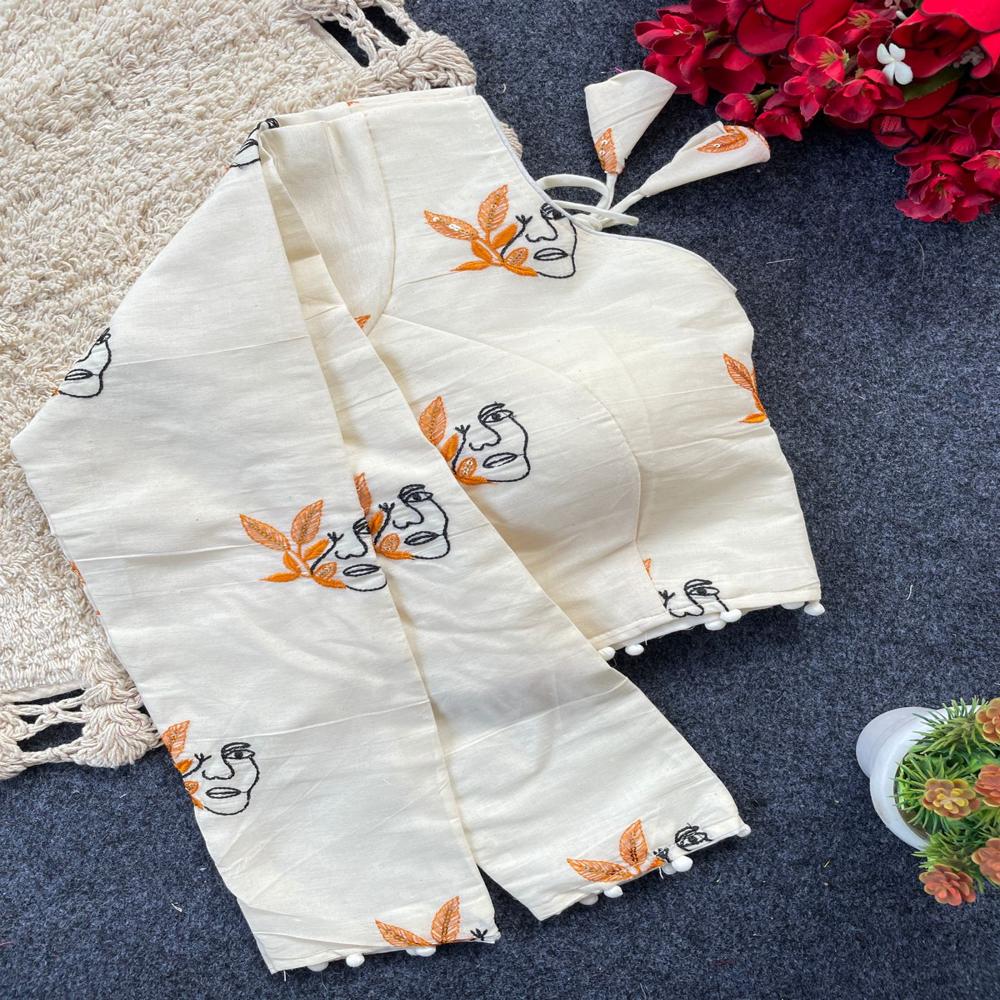 Stylish Designer Pure Khadi Cotton Blouse
