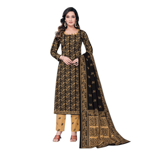 D No-4001 Black Color Printed Suit