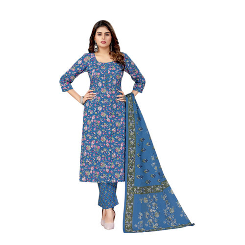 Code-24007 Flower Printed Blur Color Suit