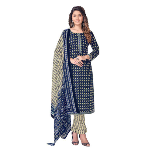 Code 1006 Blue Color Printed Suit