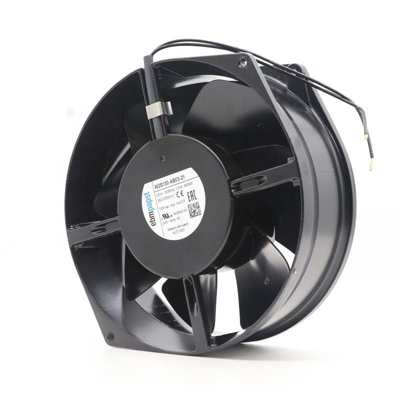 Ebmpapst W2S130-AB03-21 170X150X55mm 17cm 230V AC 45W 0.31A 2800RPM IP20 Full Metal Cabinet Axial Cooling Fan