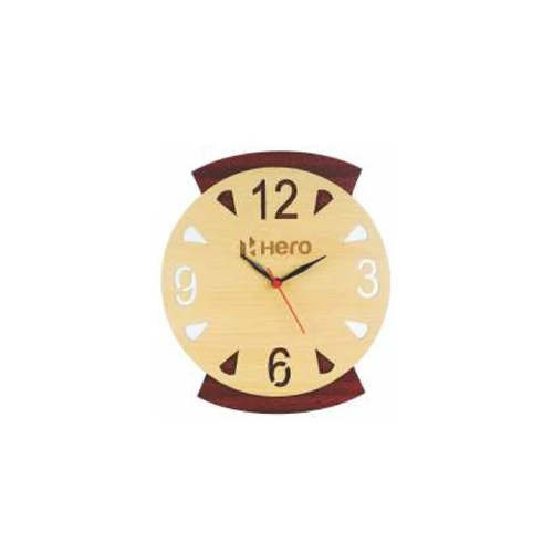 9X10 Inch Mdf Designer Wooden Wall Clock - Color: Brown