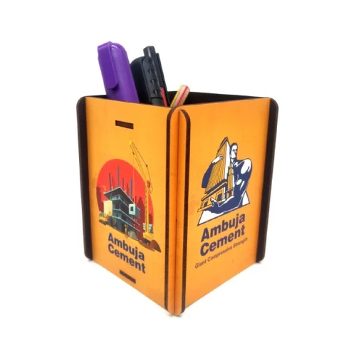 Wood Brown Pen Stand