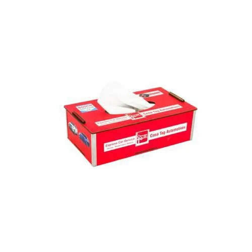 Red Mdf Wooden Tissue Box