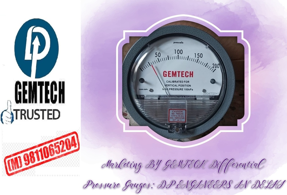 Wholesale Gemtech Differential Pressure Gauges By Mania Pandokan Cuttack - Accuracy: +-2% Of Full Span At 70 (21 (+-3% On -0