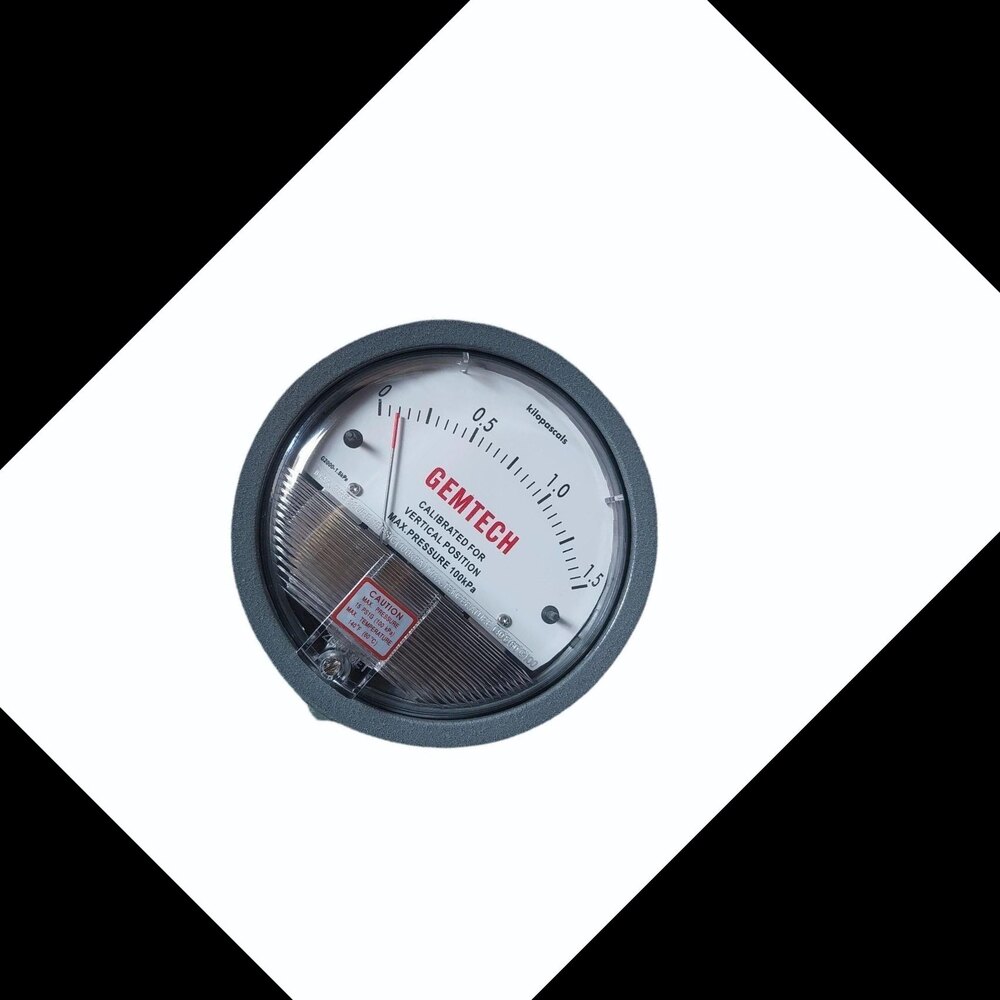Factory Low 0-60Pa 4 Inch GEMTECH Differential Air Pressure Gauge For Clean Room
