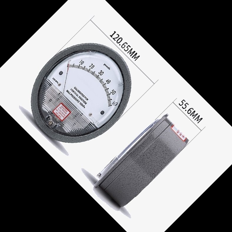 Factory Low 0-60Pa 4 Inch GEMTECH Differential Air Pressure Gauge For Clean Room