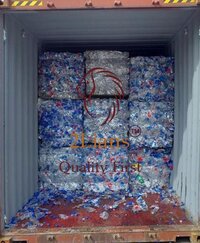 PET bottles on bales clear & with labels scrap