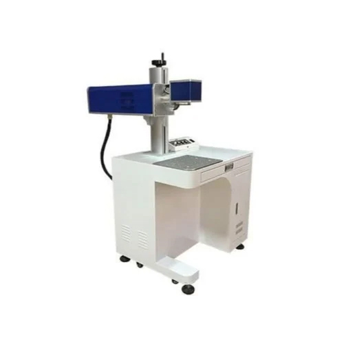 CO2 Laser Marking Machine - CO2 Laser Technology, 300mm x 300mm Marking Area, 8000 mm/s Speed, Air Cooling, White Finish | 1-Year Warranty, Industrial Use
