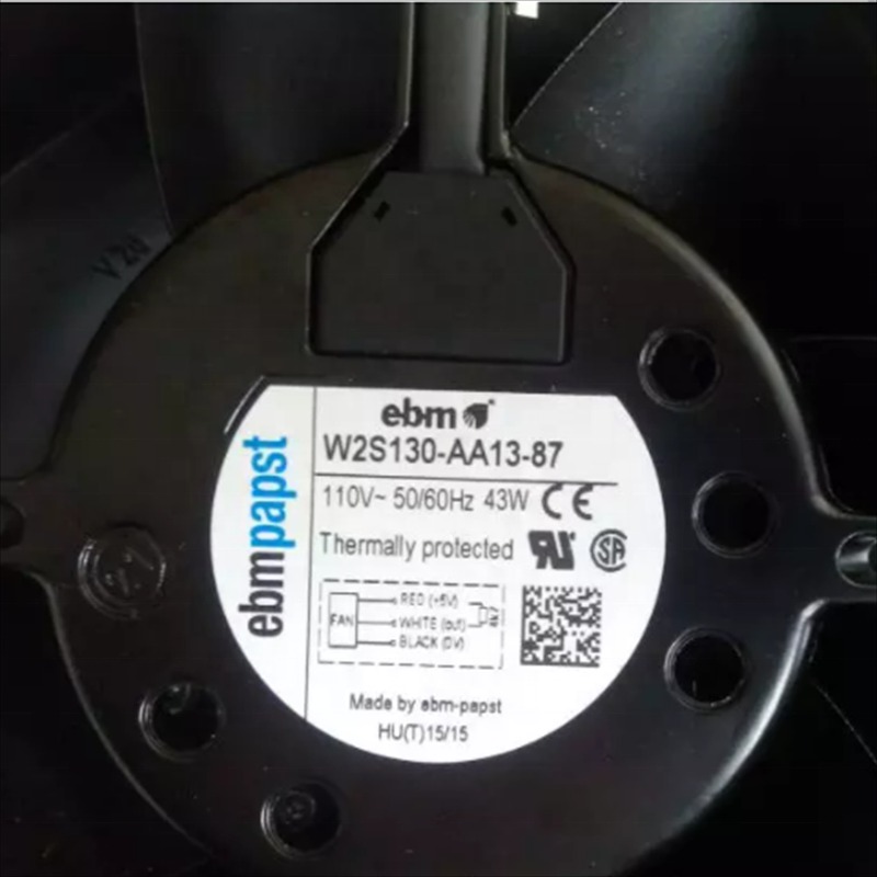 Ebmpapst W2S130-AA13-87 110V AC 47W Motor M2S052-CA 3250RPM 130mm UPS Control Cabinet Compact Axial Cooling Fan