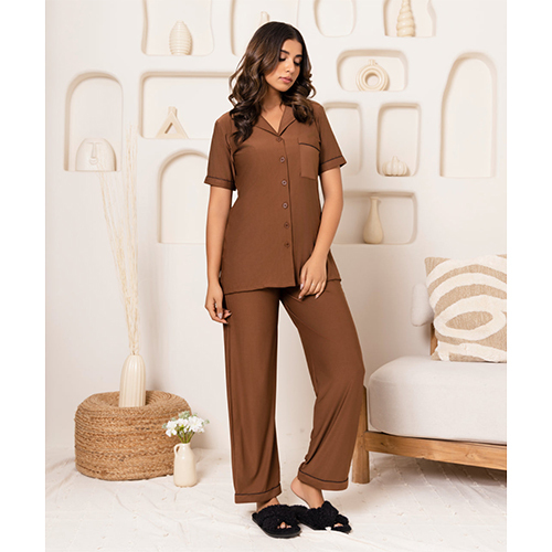 Mocha Notched Pyjama Set