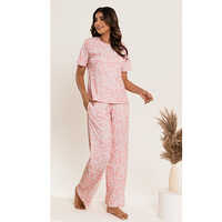 pink printed T-shirt Pyjama Set