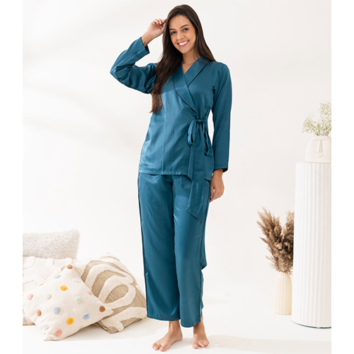 Teal Wrap Around Pajama set