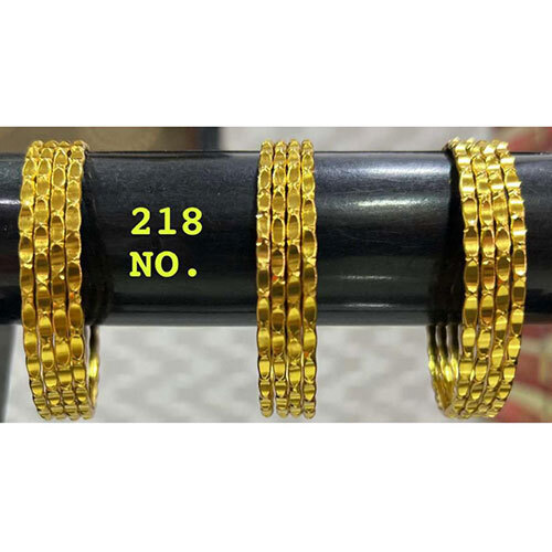 218 Brass Bangles, Gold Plated Brass Bangles - Color: Golden