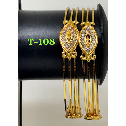 T 108 Brass Bangles, Gold Plated  Brass Bangles