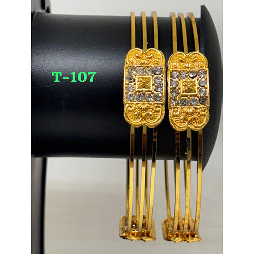 T 107 Brass Bangles, Gold Plated  Brass Bangles