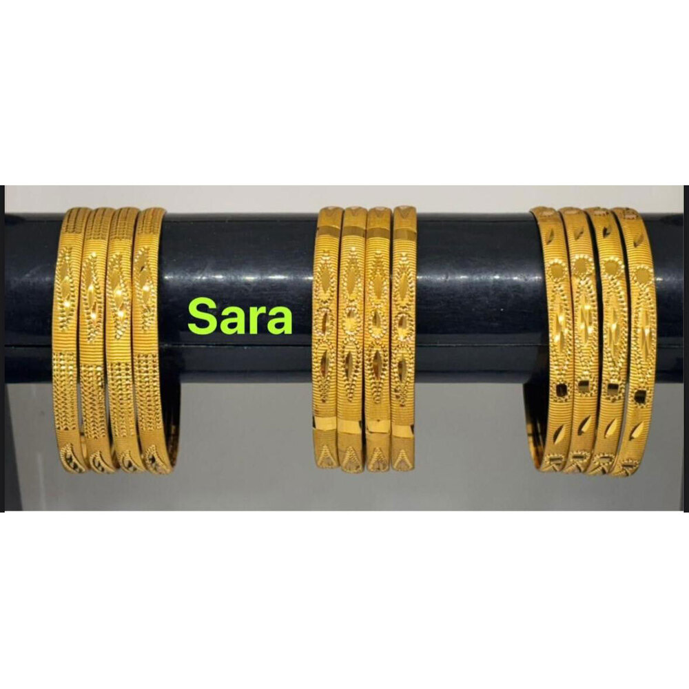 Sara Brass Bangles, Gold Plated  Brass Bangles