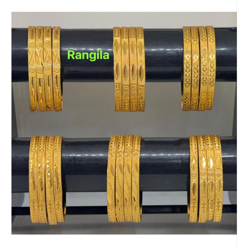 Rangila Brass Bangles, Gold Plated Brass Bangles - Color: Golden