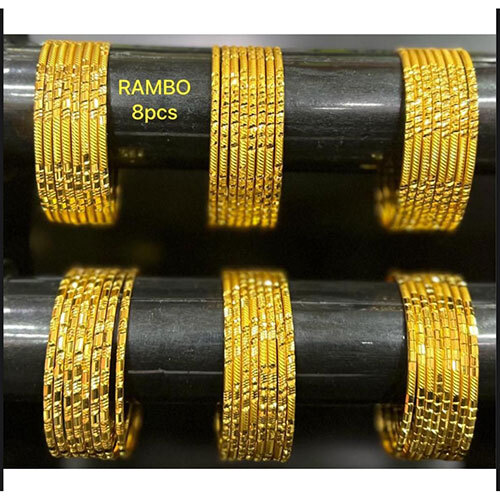 Rambo Brass Bangles, Gold Plated  Brass Bangles