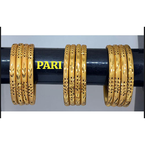 Pari Brass Bangles, Gold Plated  Brass Bangles - Color: Golden