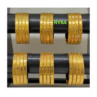 Nyra Brass Bangles, Gold Plated  Brass Bangles - Color: Golden