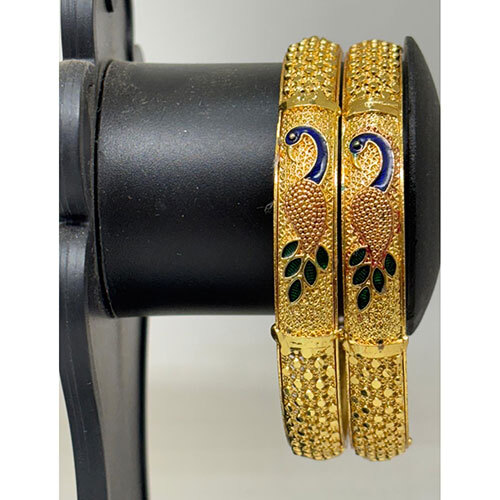 Mor Brass Bangles, Gold Plated  Brass Bangles