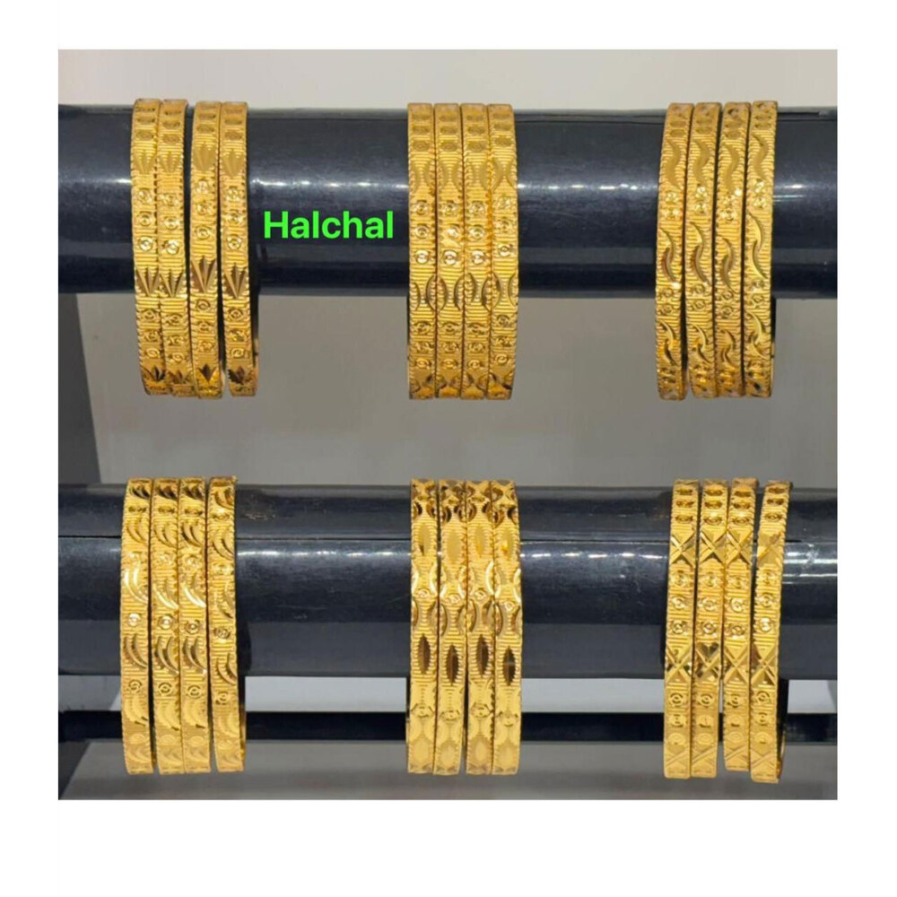 Halchal Brass Bangles, Gold Plated  Brass Bangles