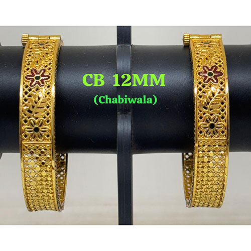 CB 12MM पीतल की चूड़ियाँ, सुनहरे प्लेटेड पीतल की चूड़ियाँ