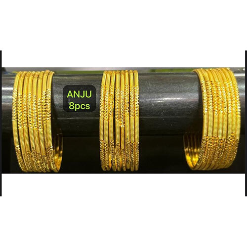 Anuj Brass Bangles, Gold Plated Brass Bangles - Color: Golden