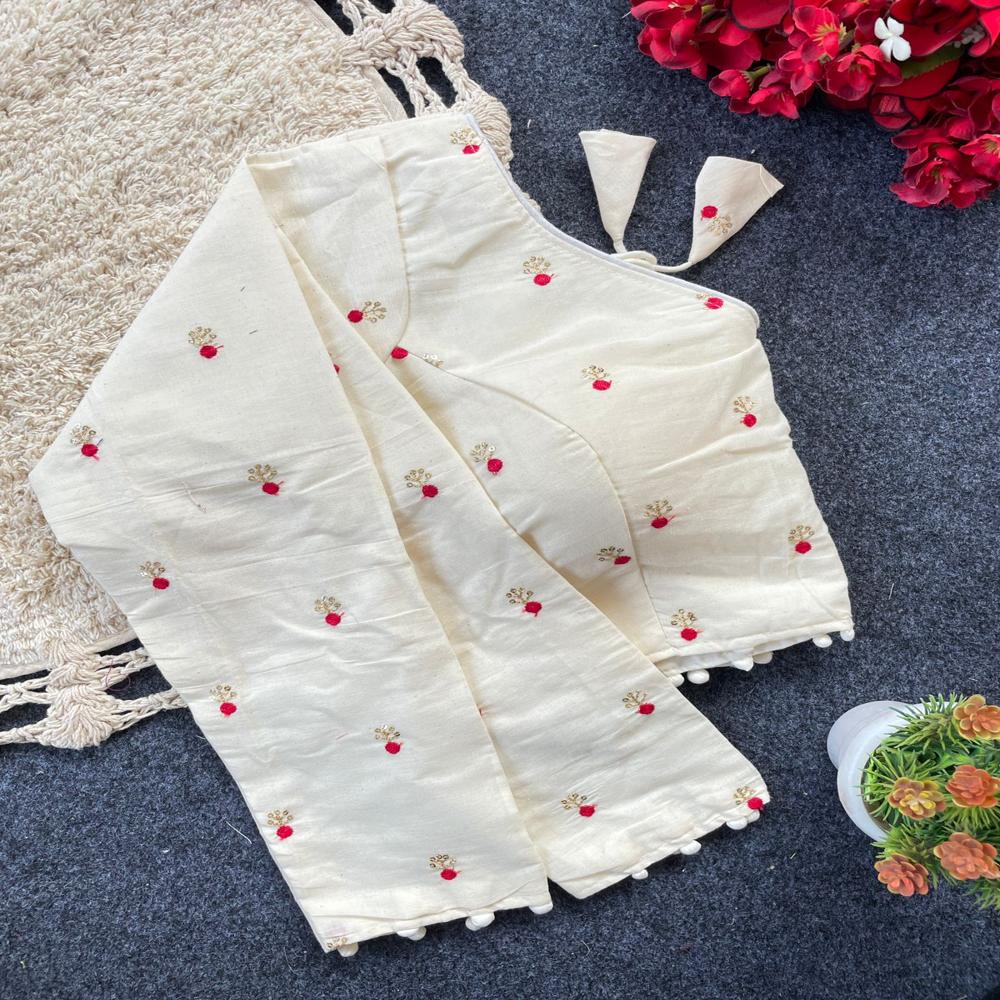 Pure Khadi Cotton Blouse - Color: White