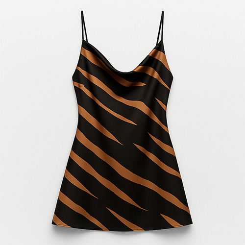 Satin brown Cowl Neck Camisole